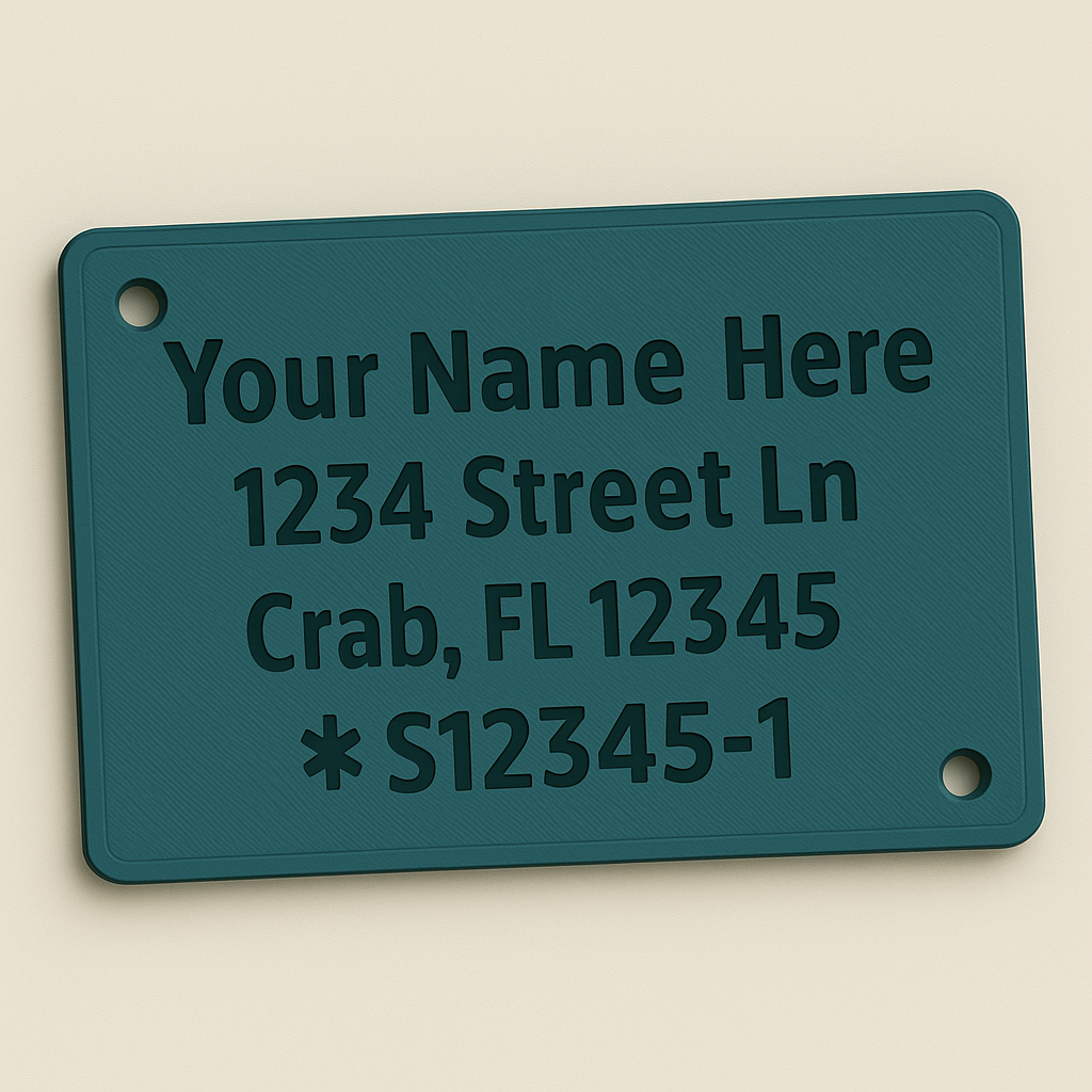 Custom crab/lobster pot ID tags (6-Pack)