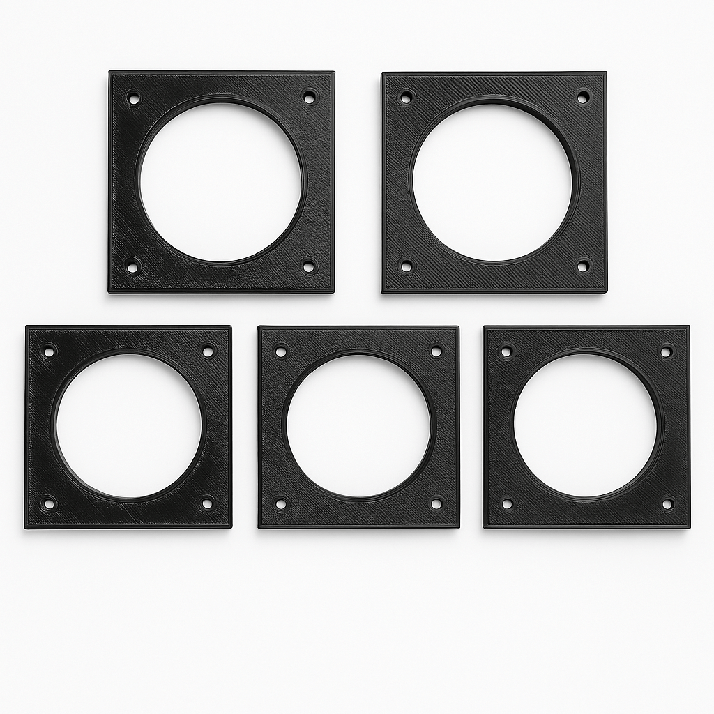 Five-pack of Florida stone crab trap escape rings made from durable plastic for sustainable and legal crabbing.